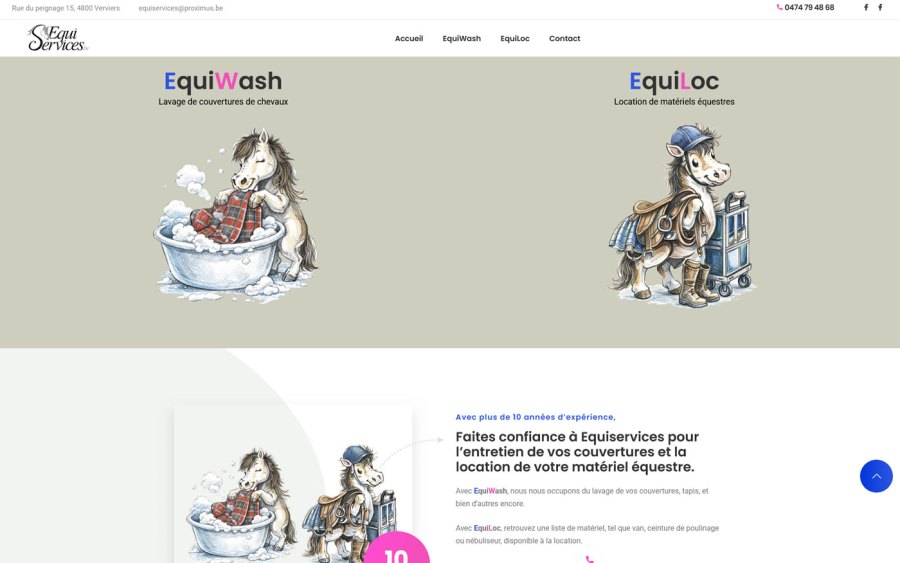 EquiServices — Création du site internet et de son interface d’administration