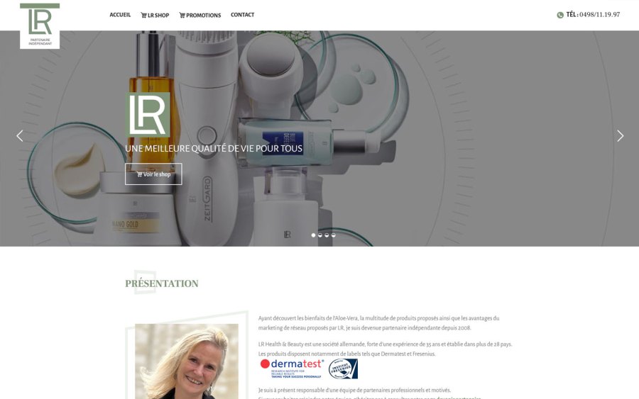 LRLC — Réalisation du site internet d’une partenaire indépendante LR Health & Beauty