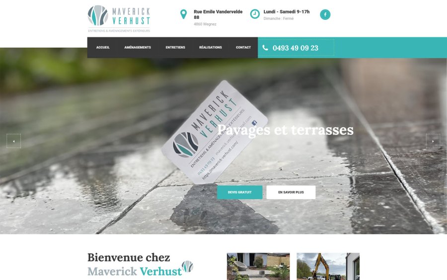 Maverick Verhust — Réalisation du site internet d’une entreprise d’aménagement extérieur